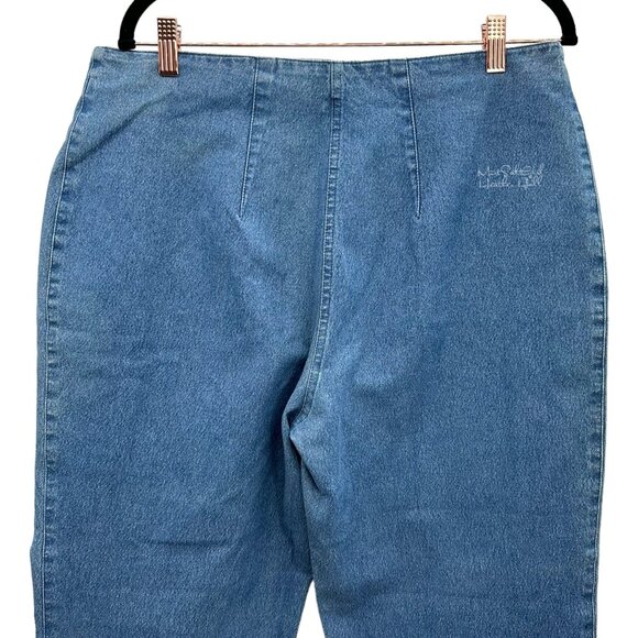 Vanilla High Rise Button Zip Pockets Pleated Medium Wash Denim Jeans 32 - Picture 3 of 5